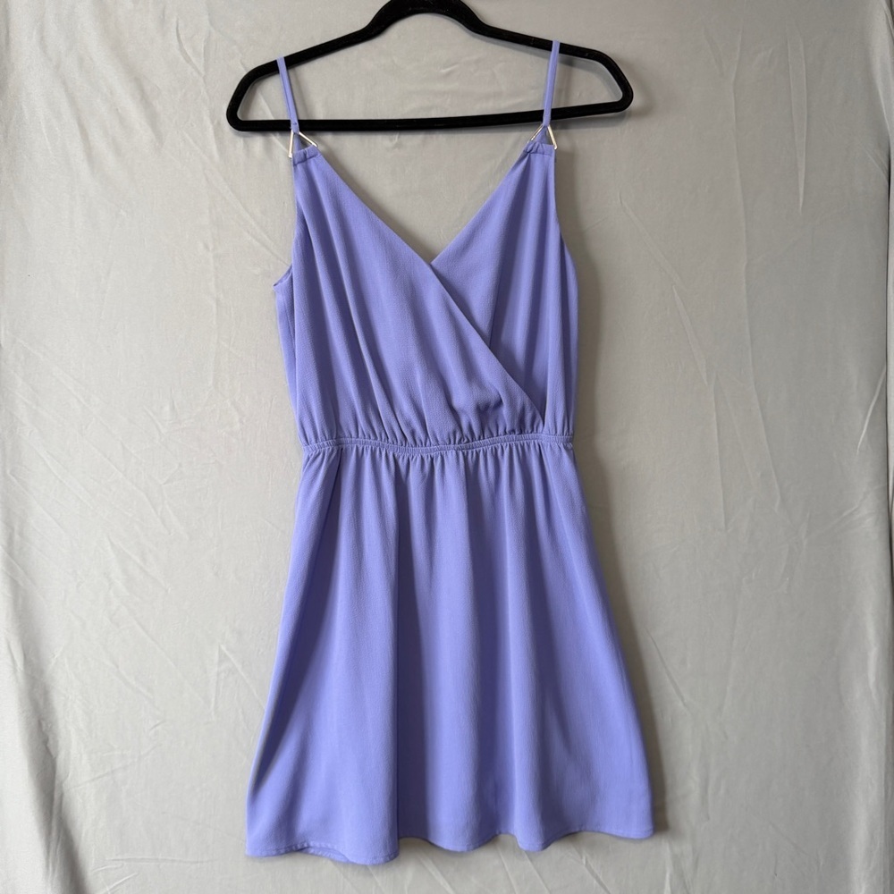 Dynamite Womens Spaghetti Strap Mini Dress Size P/S Lavender Tropical Resortwear